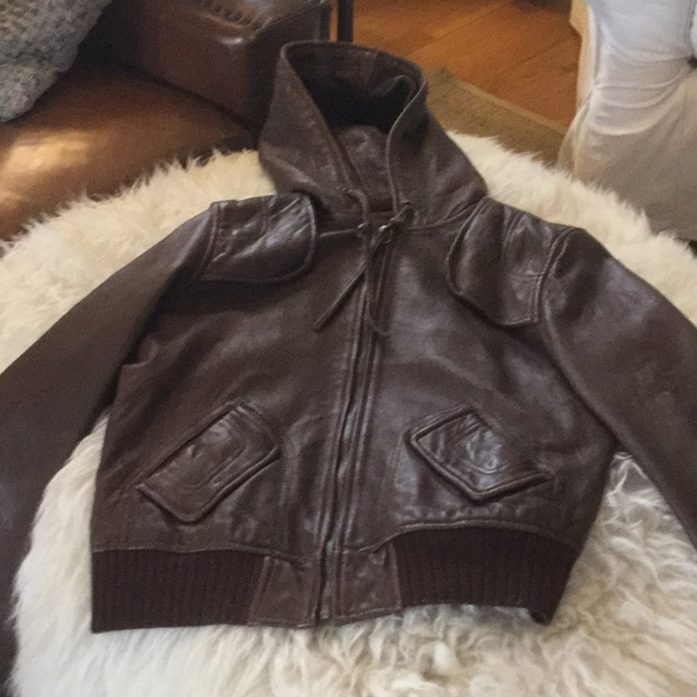 Aqua leather jacket